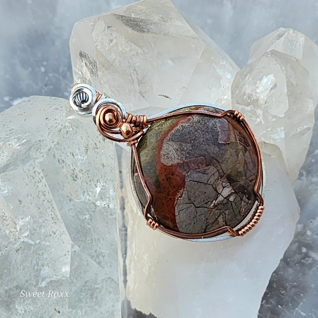 Starry Night Mushroom Rhyolite Pendant