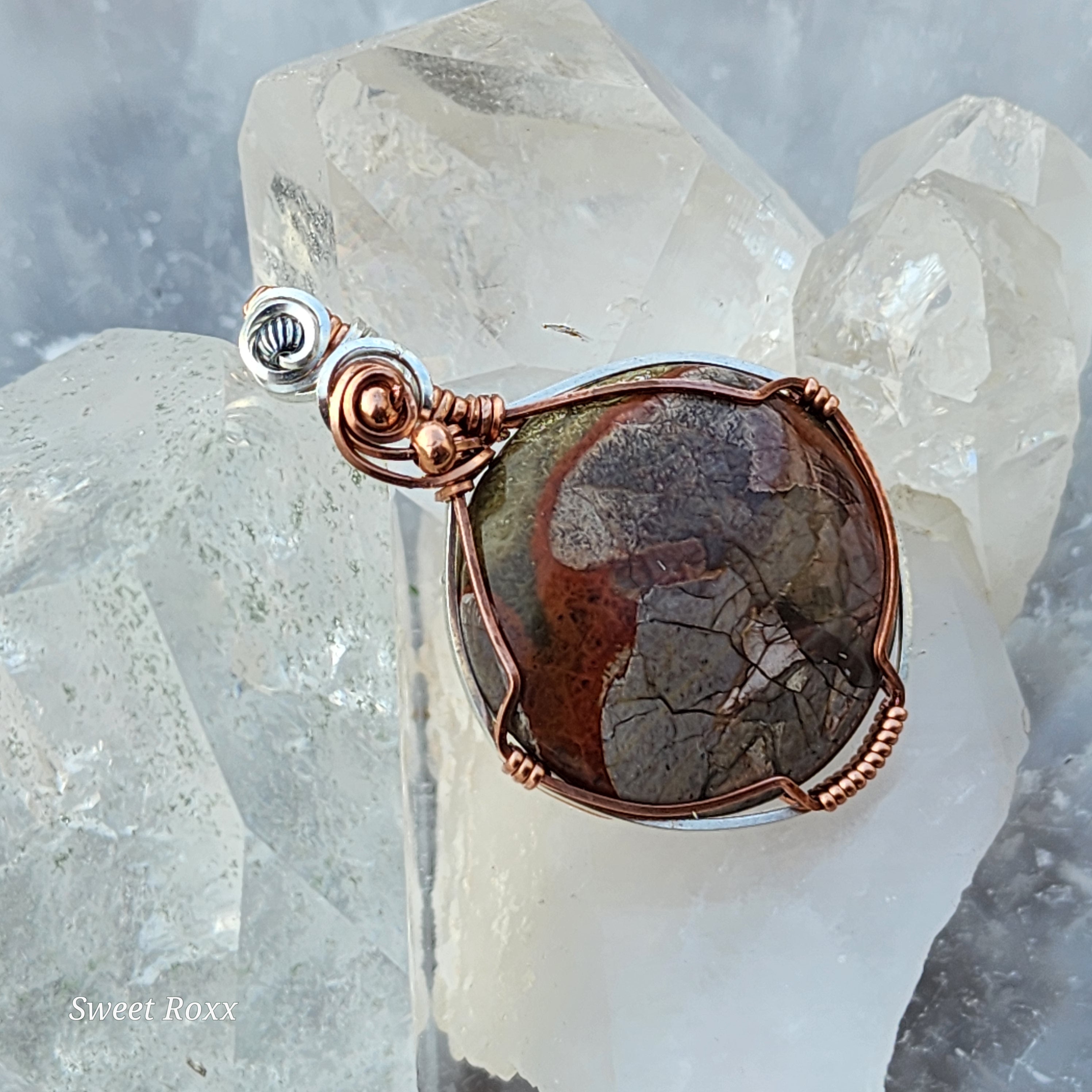 Starry Night Mushroom Rhyolite Pendant