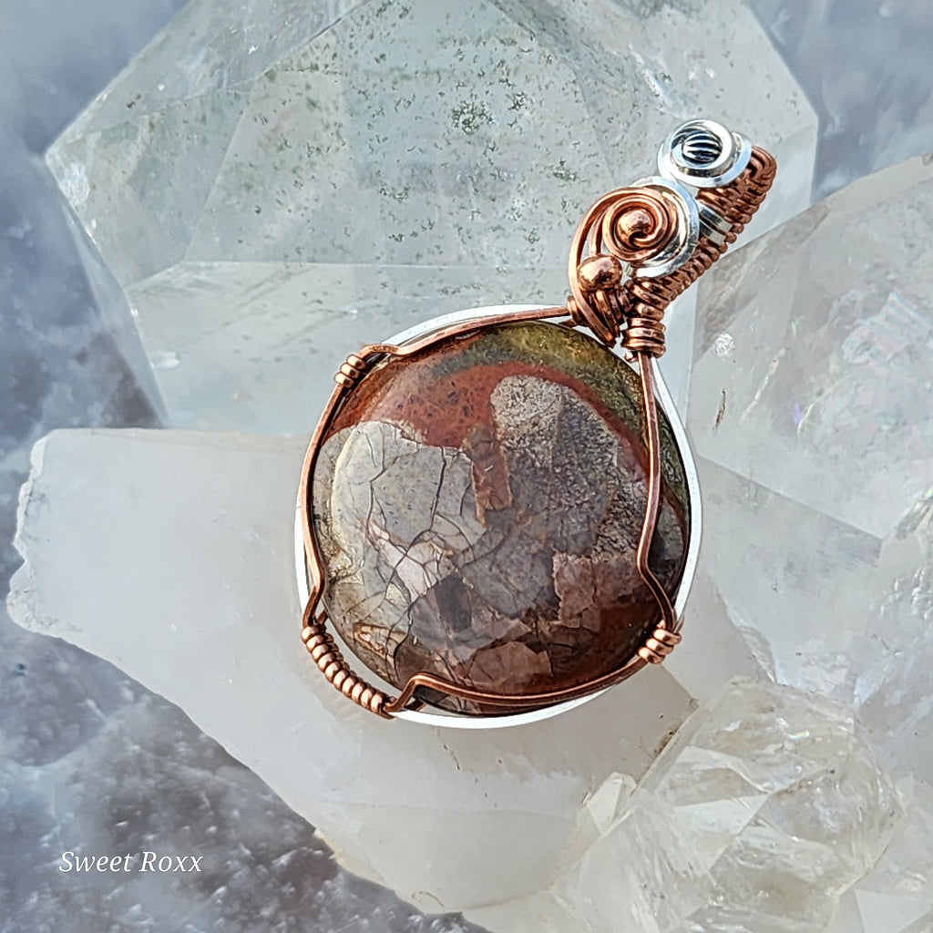 Starry Night Mushroom Rhyolite Pendant