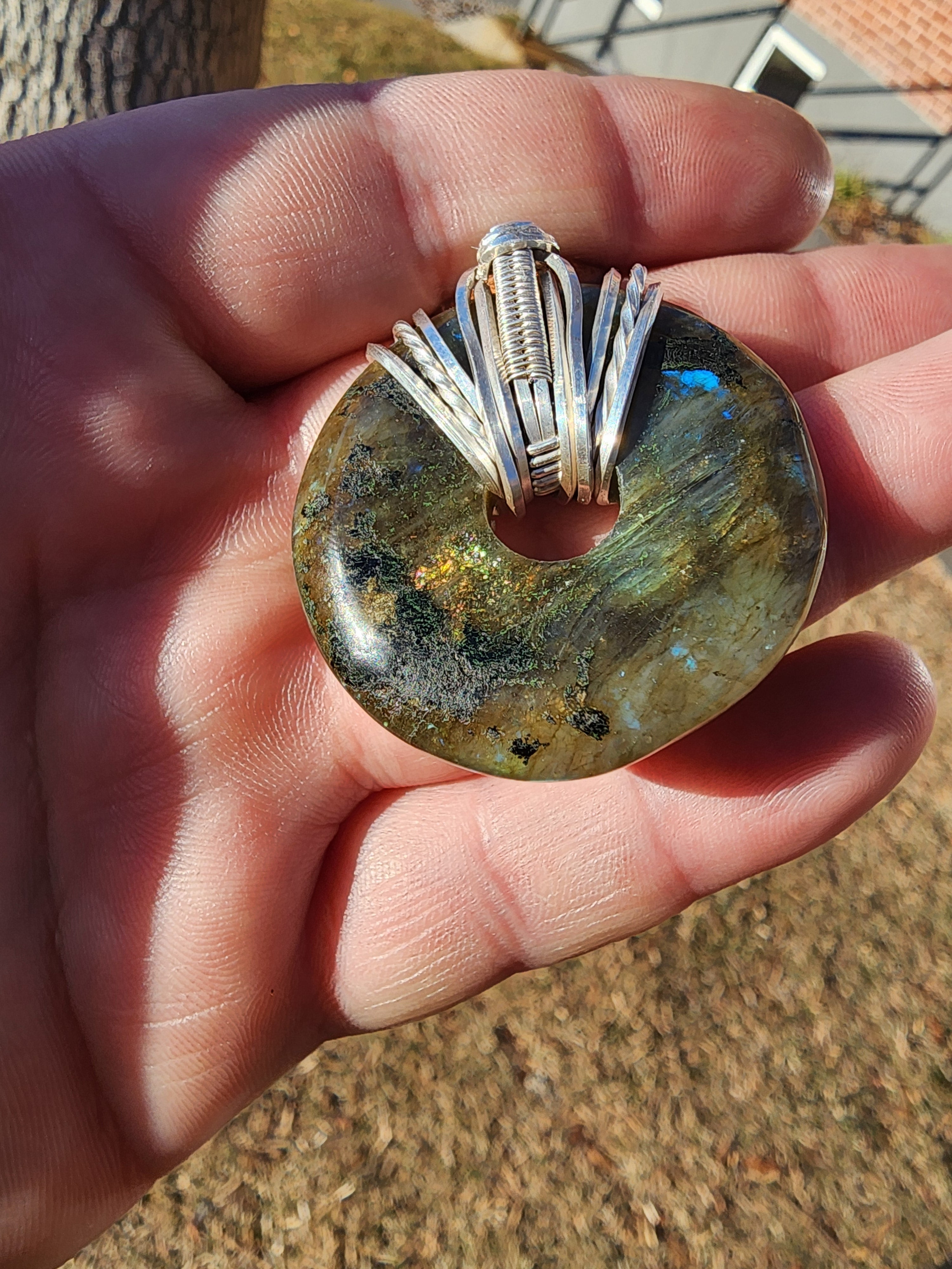 Labradorite Doughnut Medallion