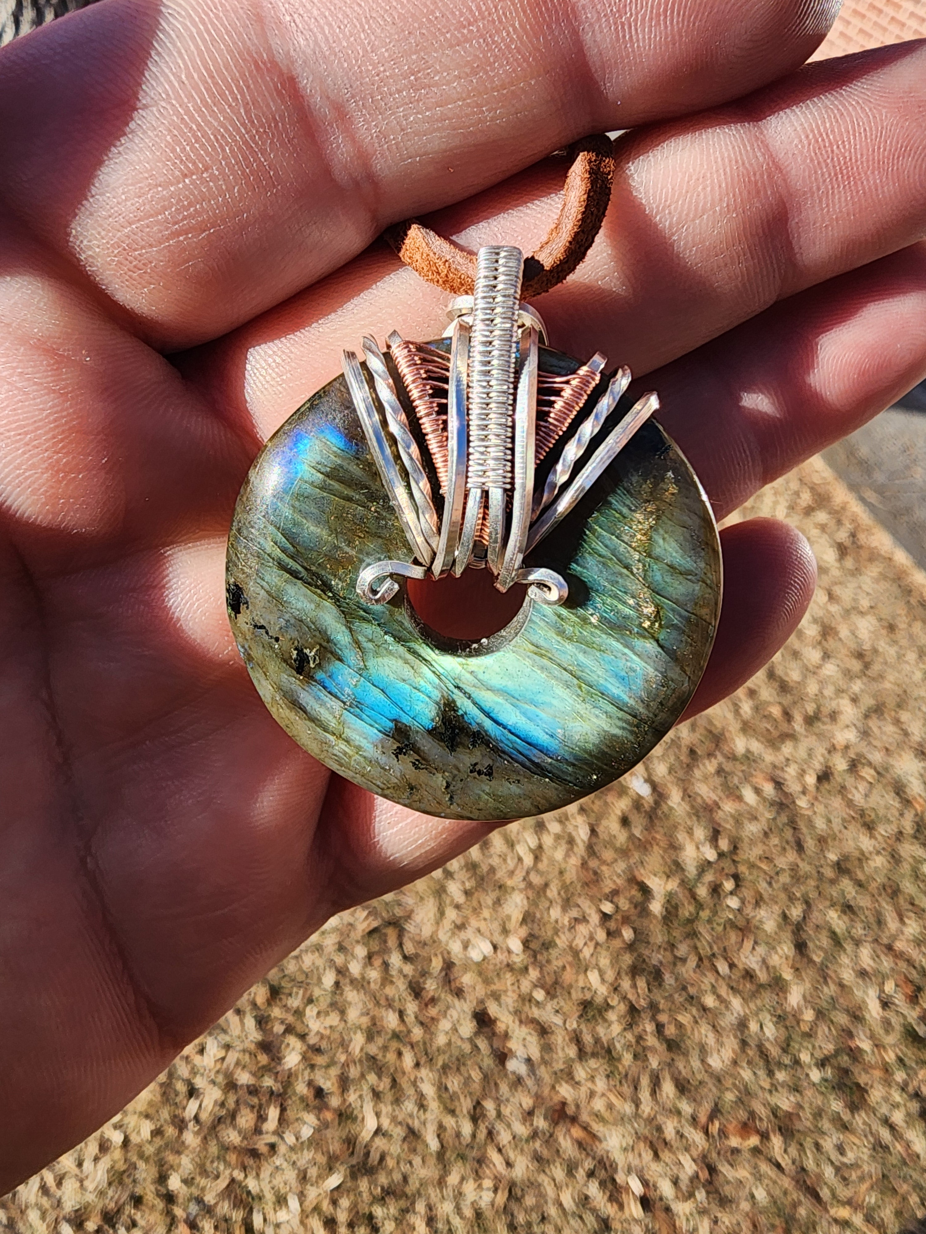 Labradorite Doughnut Medallion