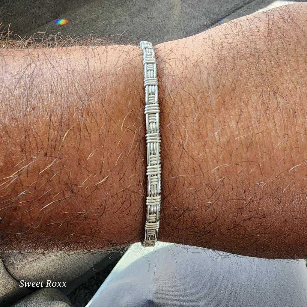 Sterling Silver Hand Woven Adjustable Bracelet