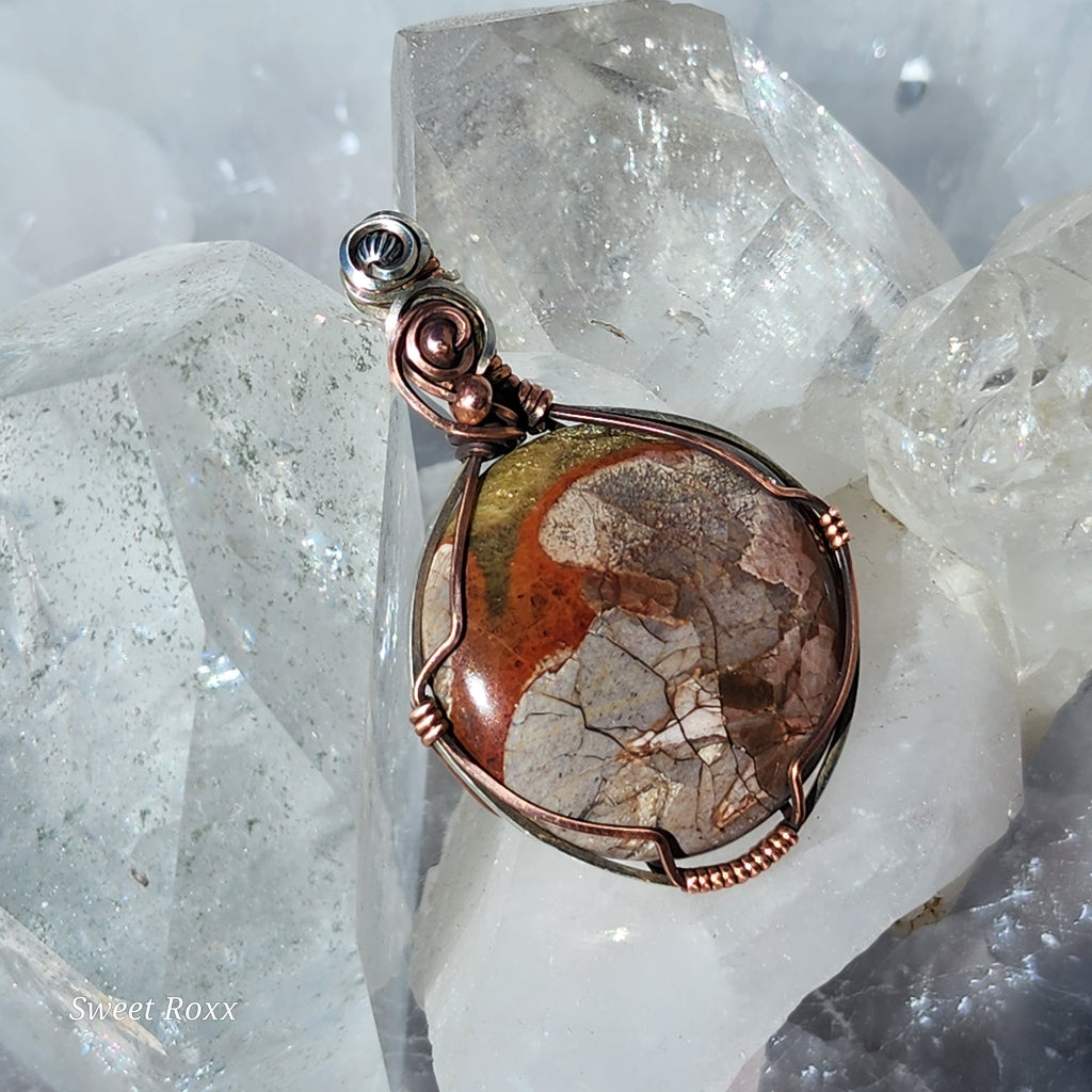 Starry Night Mushroom Rhyolite Pendant