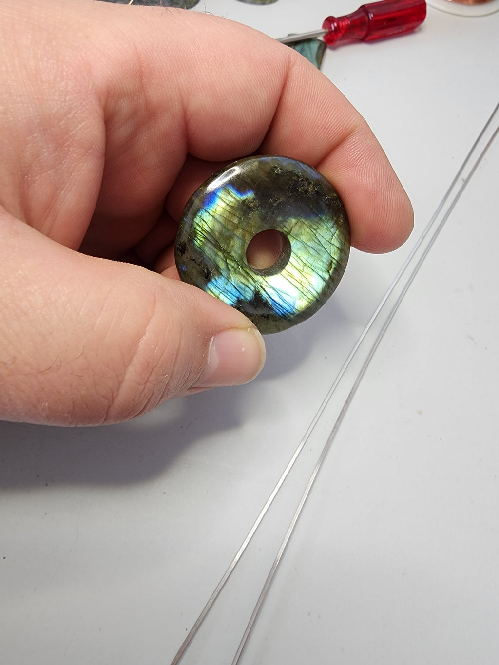 Labradorite Doughnut Medallion