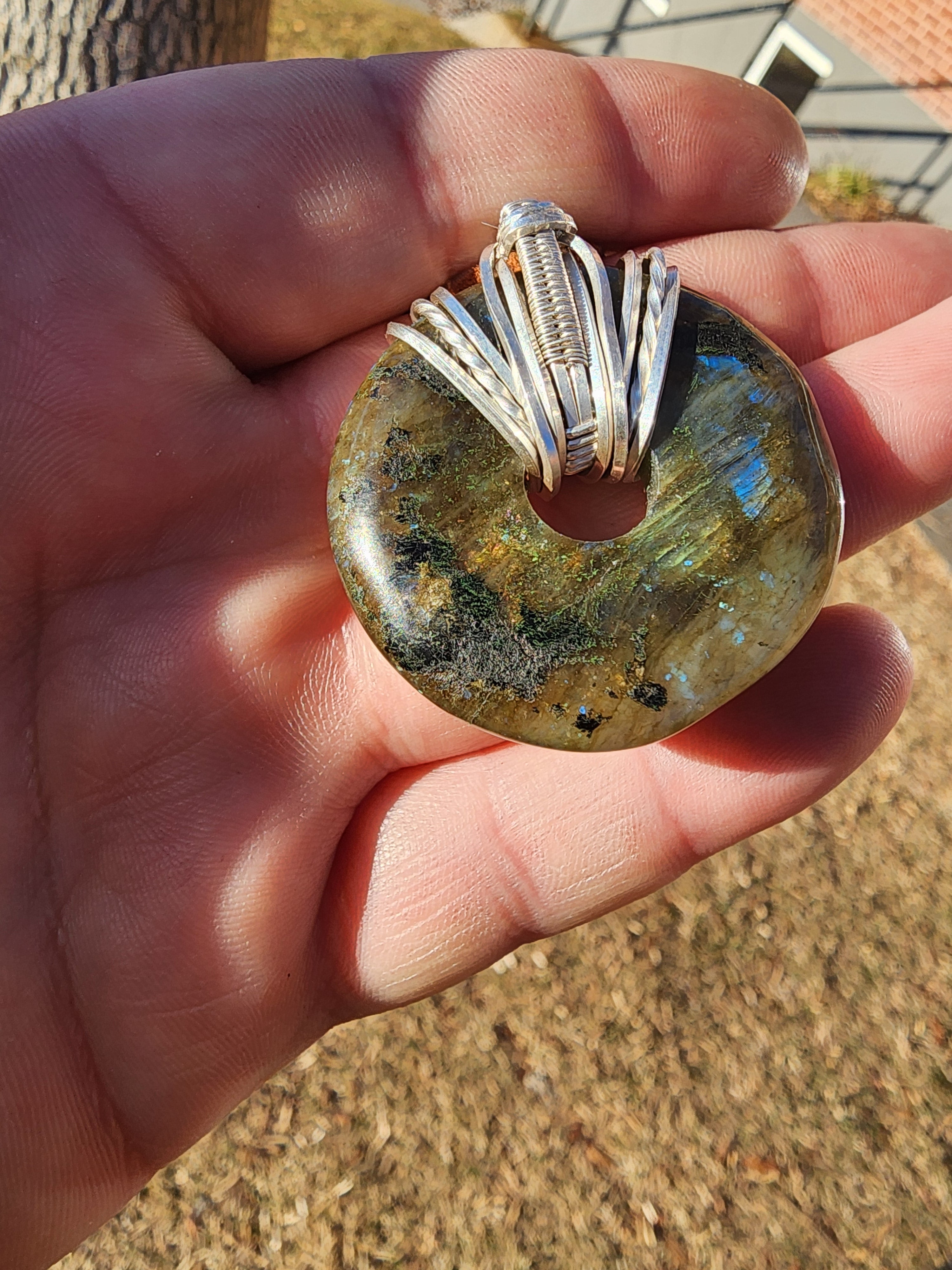 Labradorite Doughnut Medallion