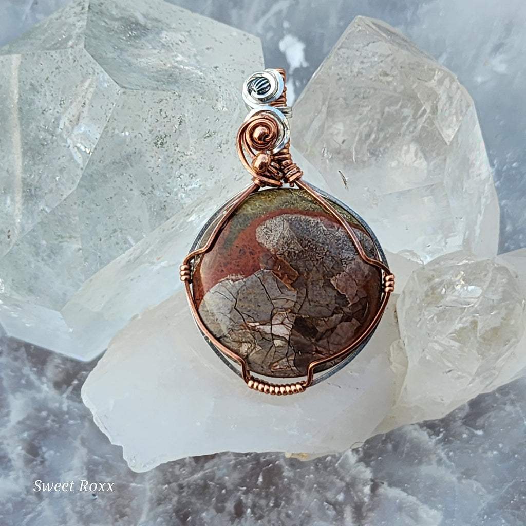 Starry Night Mushroom Rhyolite Pendant