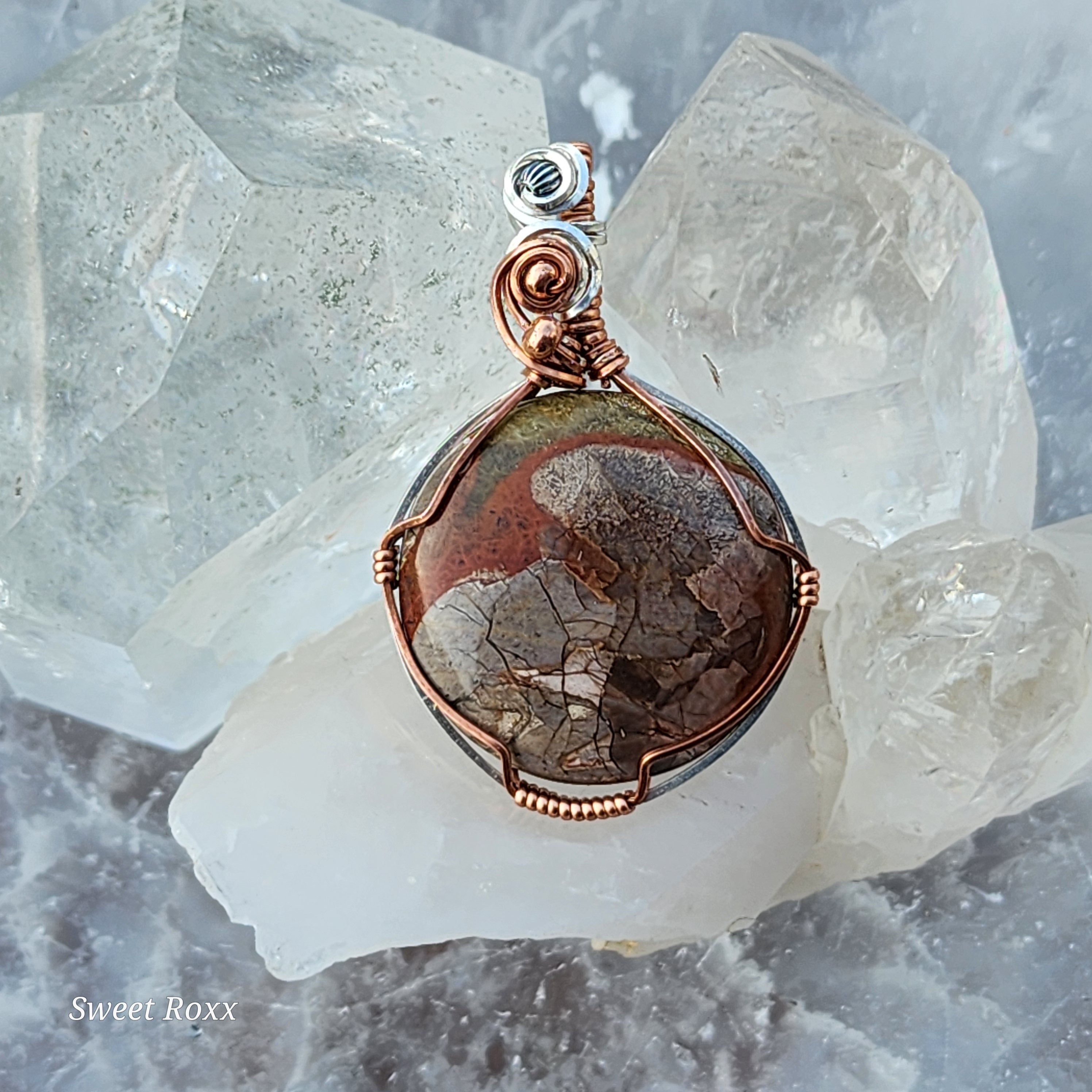 Starry Night Mushroom Rhyolite Pendant