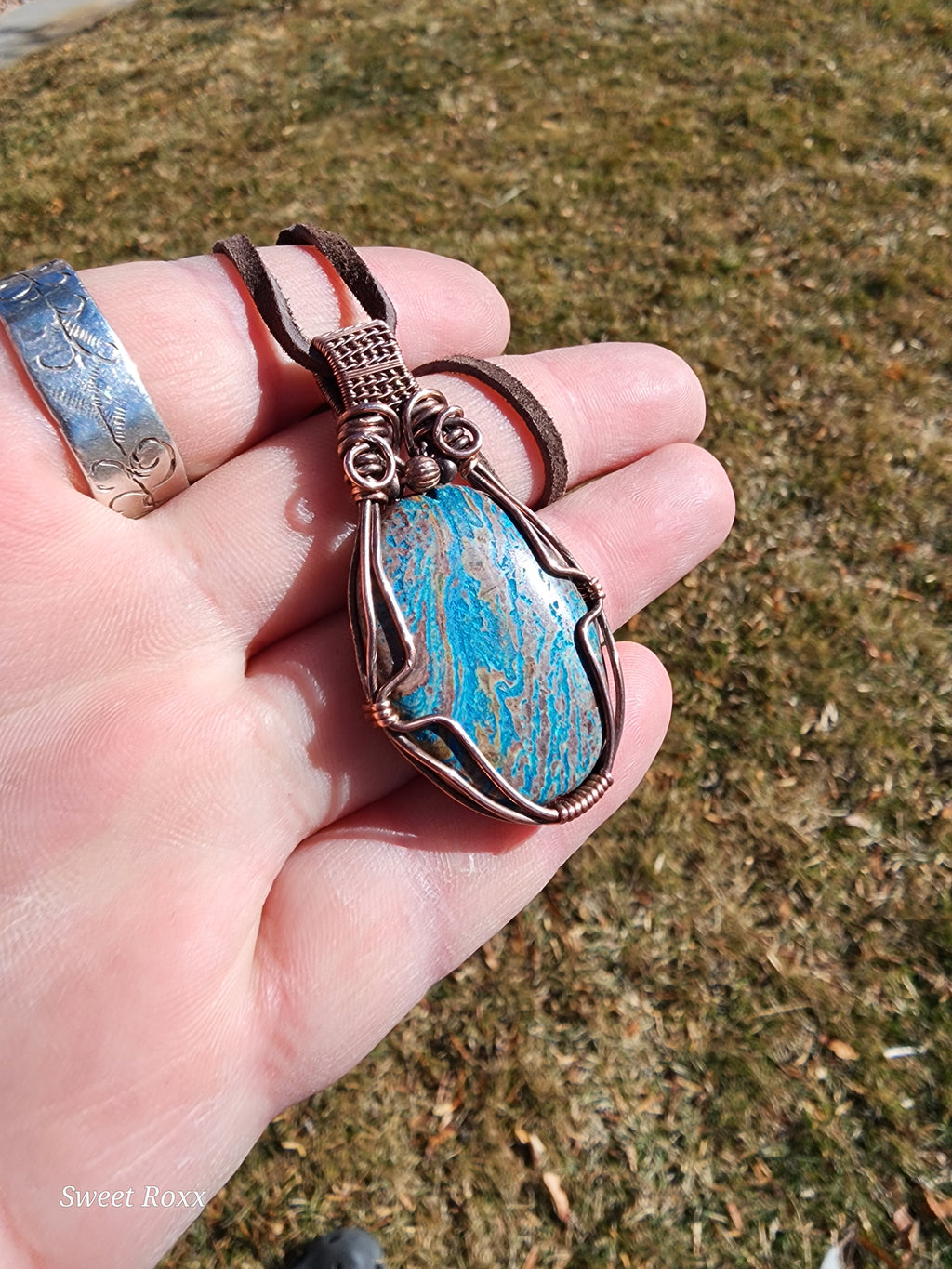 Azurite Wrapped in Vintage Copper
