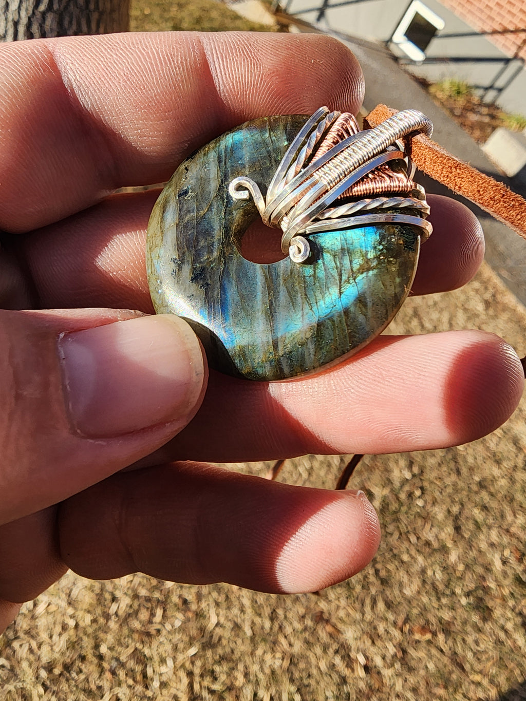 Labradorite Doughnut Medallion