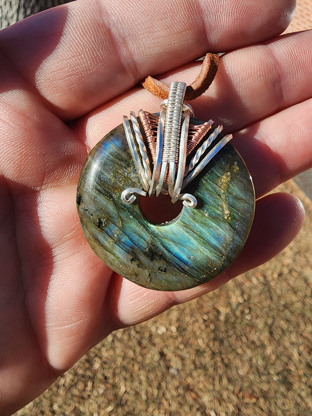 Labradorite Doughnut Medallion