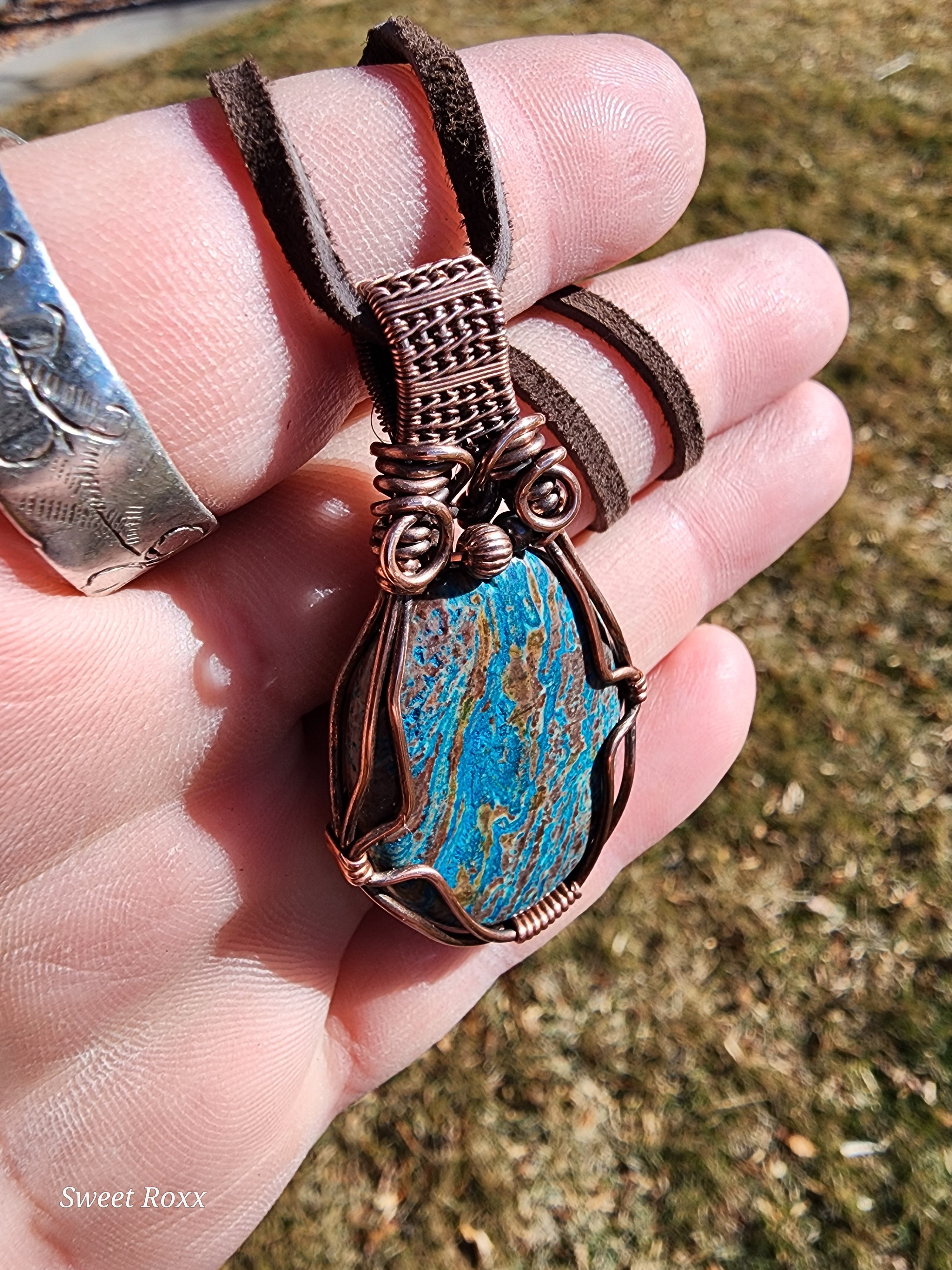 Azurite Wrapped in Vintage Copper