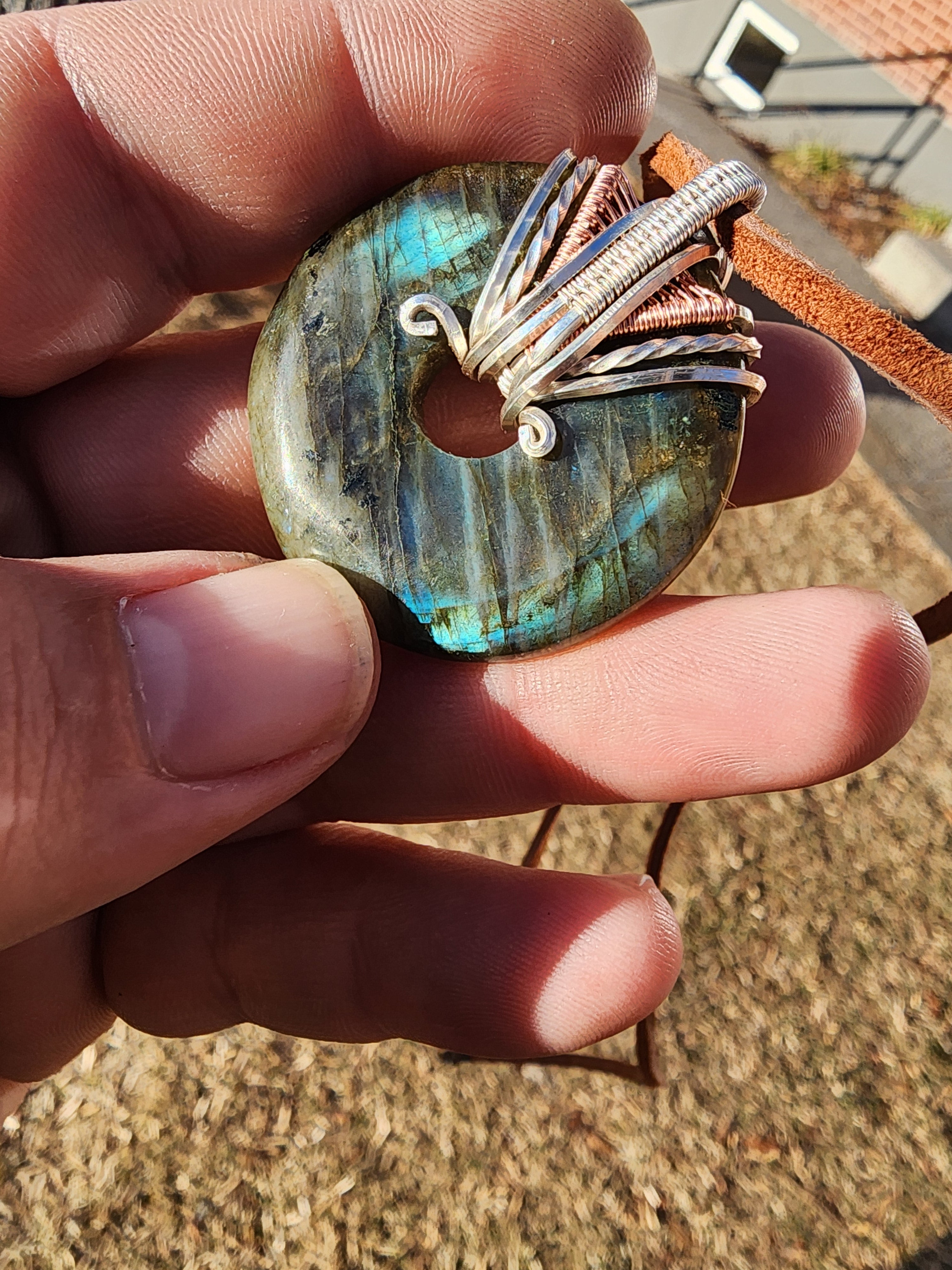 Labradorite Doughnut Medallion