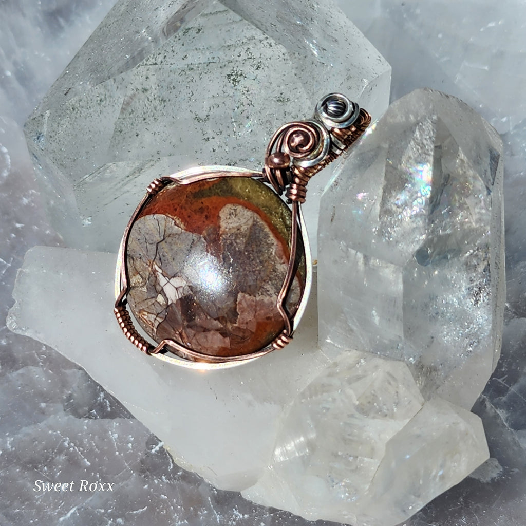 Starry Night Mushroom Rhyolite Pendant