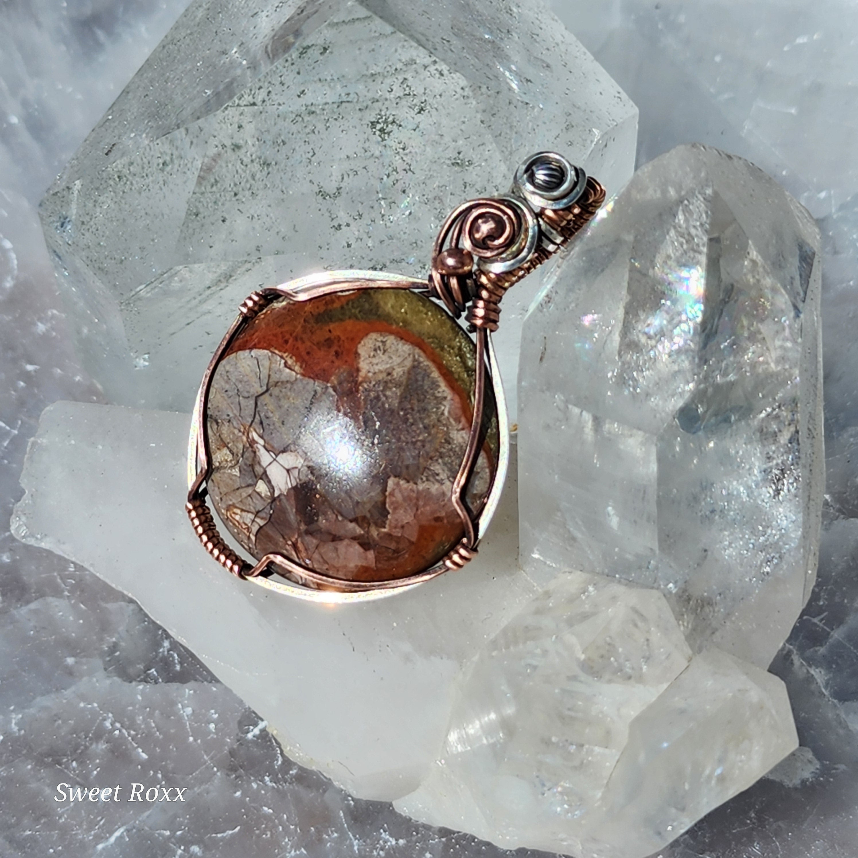 Starry Night Mushroom Rhyolite Pendant