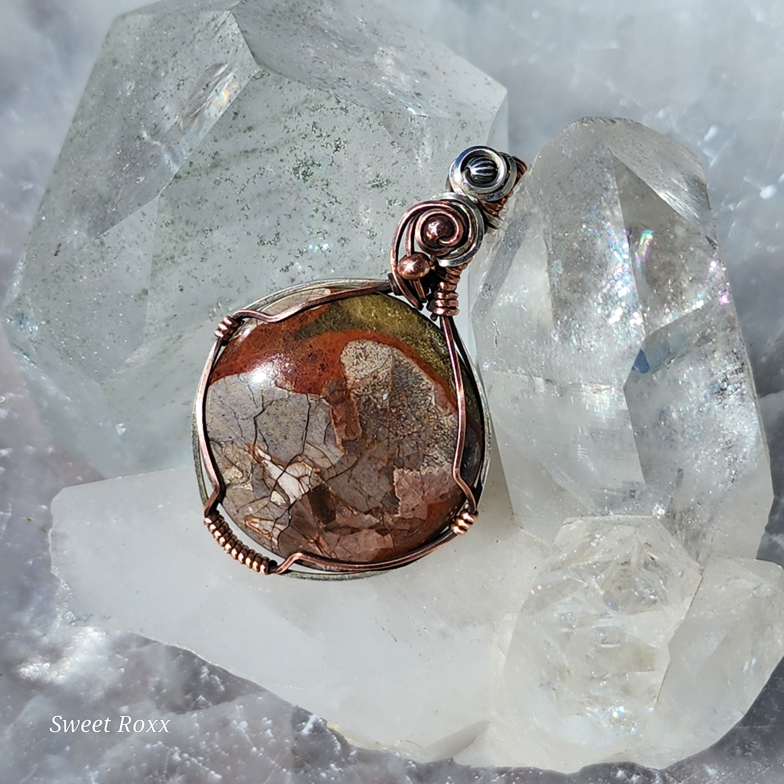 Starry Night Mushroom Rhyolite Pendant