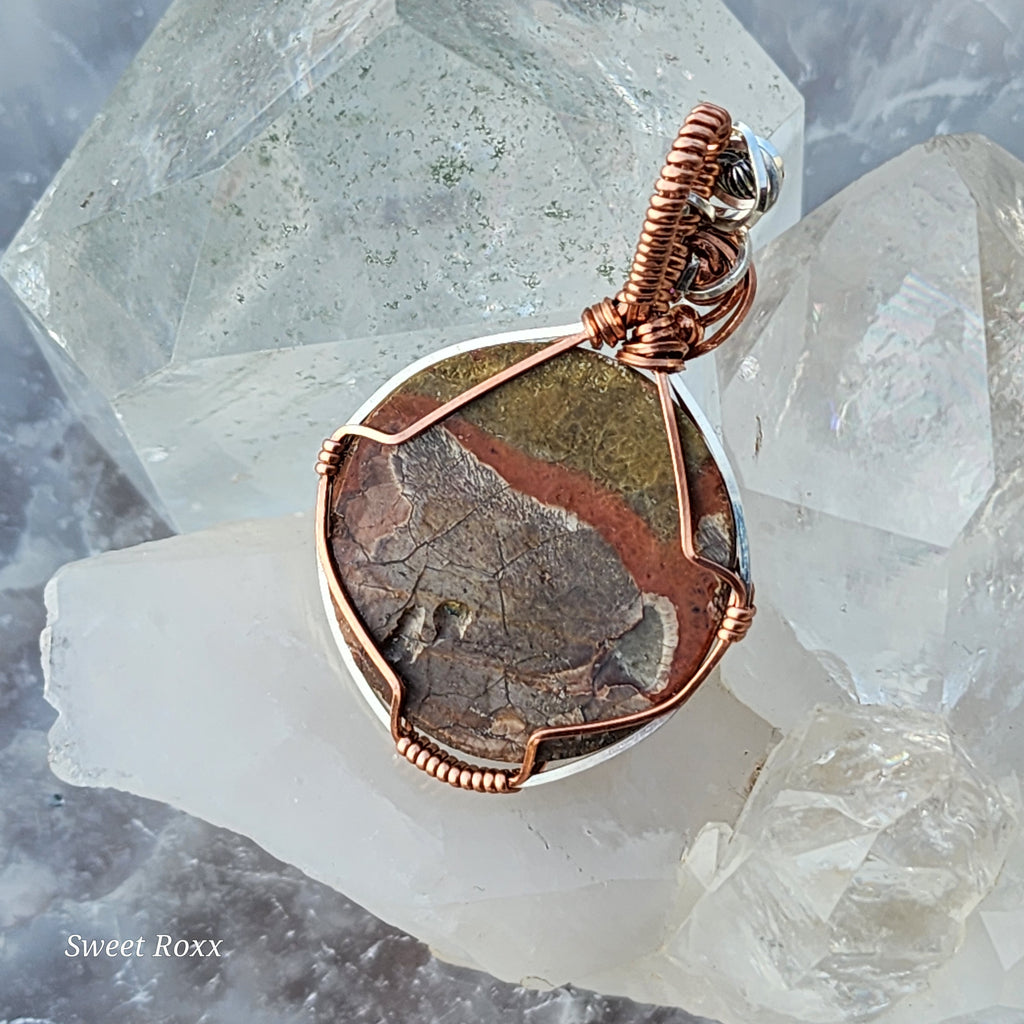 Starry Night Mushroom Rhyolite Pendant