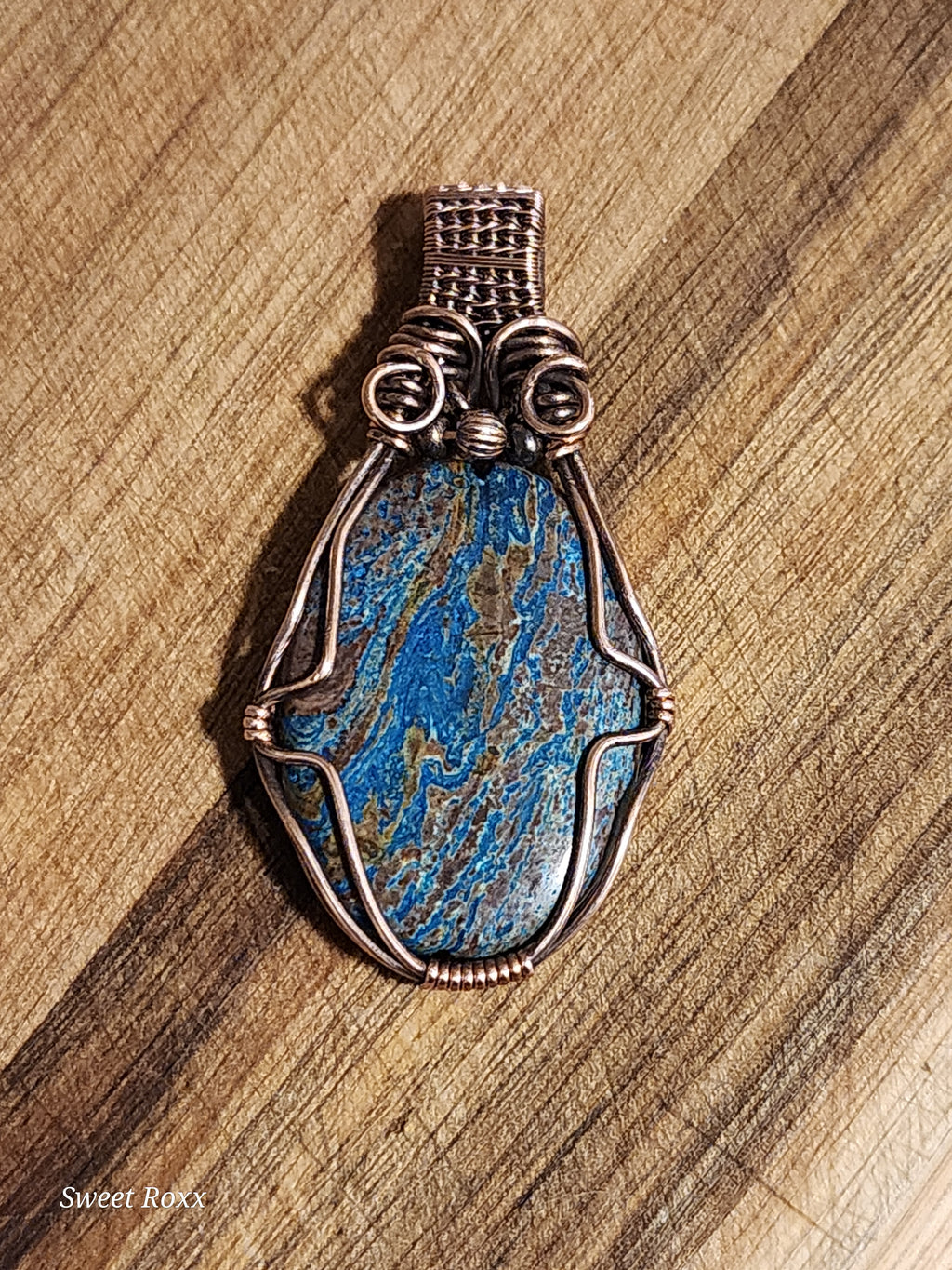 Azurite Wrapped in Vintage Copper