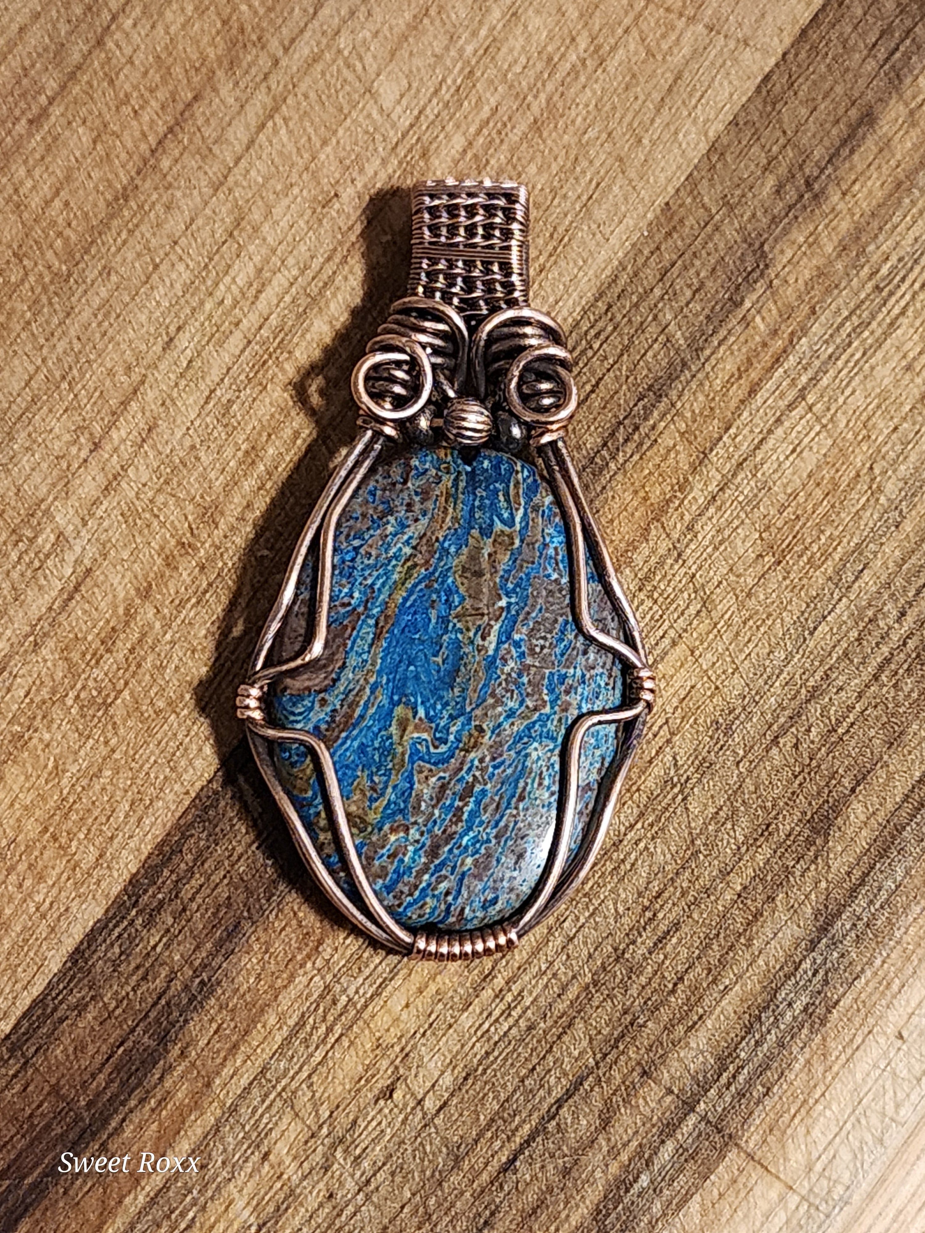 Azurite Wrapped in Vintage Copper