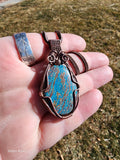 Azurite Wrapped in Vintage Copper