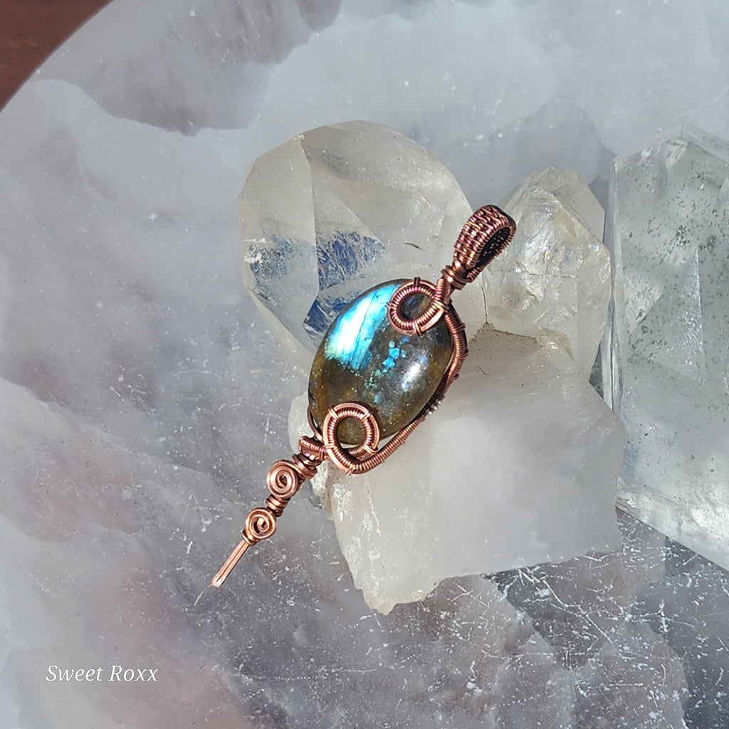 Handcrafted Labradorite Copper Energy Conduit Talisman