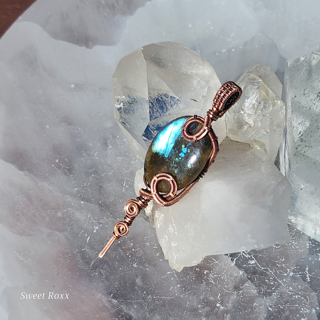 Handcrafted Labradorite Copper Energy Conduit Talisman