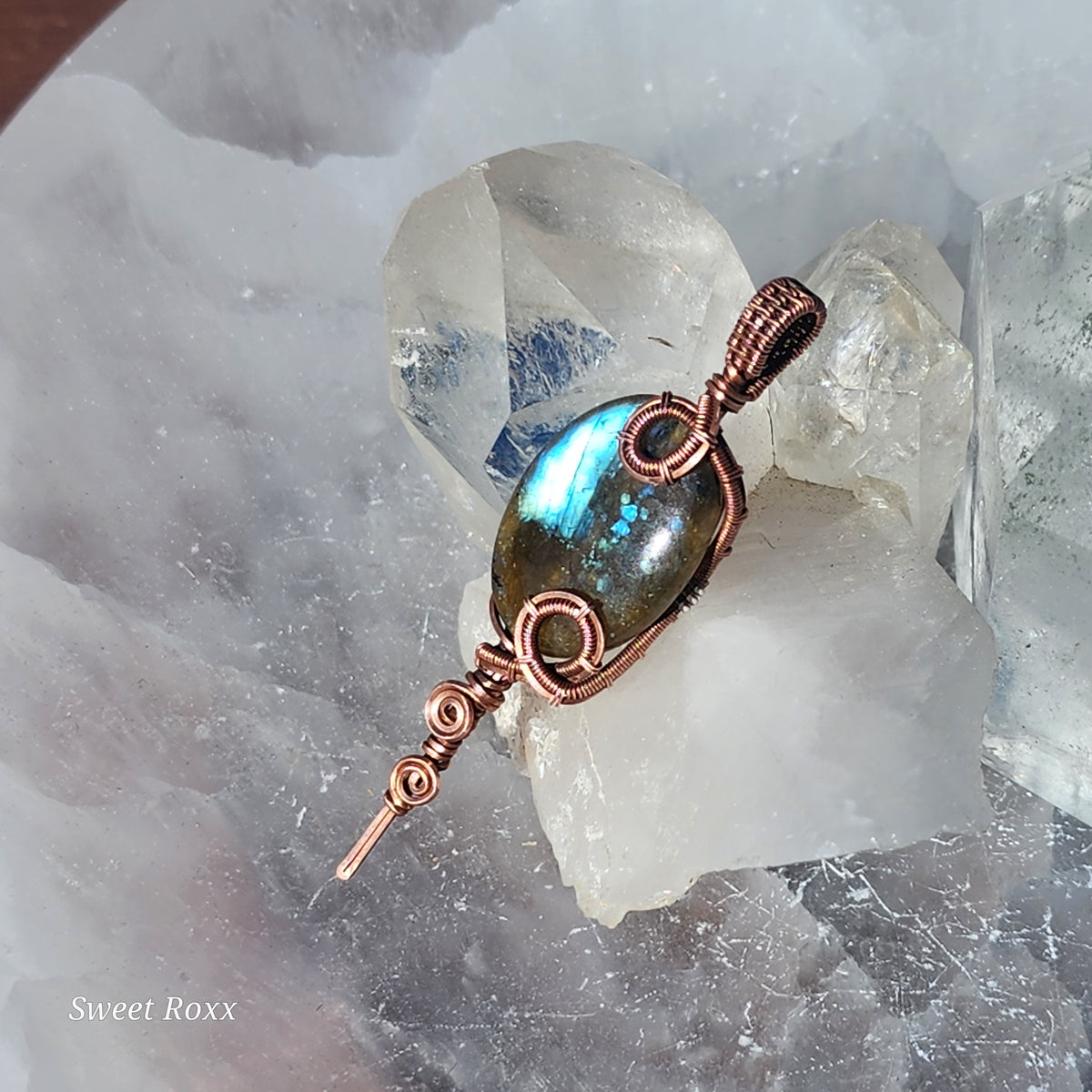 Handcrafted Labradorite Copper Energy Conduit Talisman