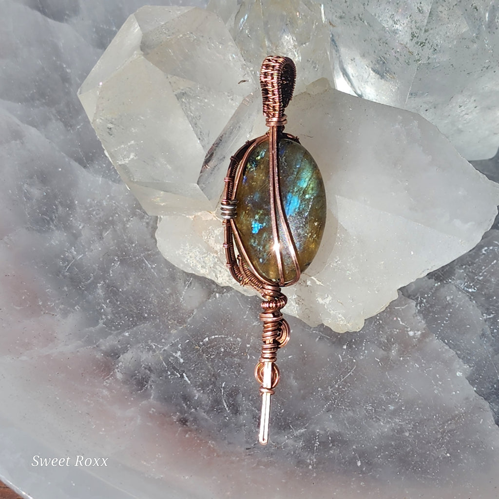 Handcrafted Labradorite Copper Energy Conduit Talisman