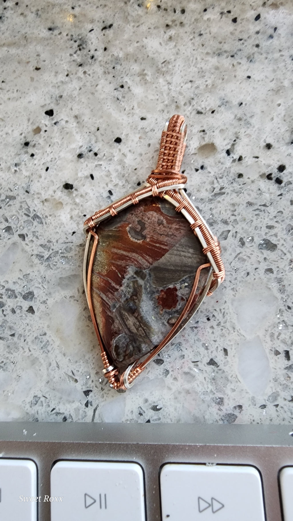 Structural Mushroom Rhyolite Shield Pendant