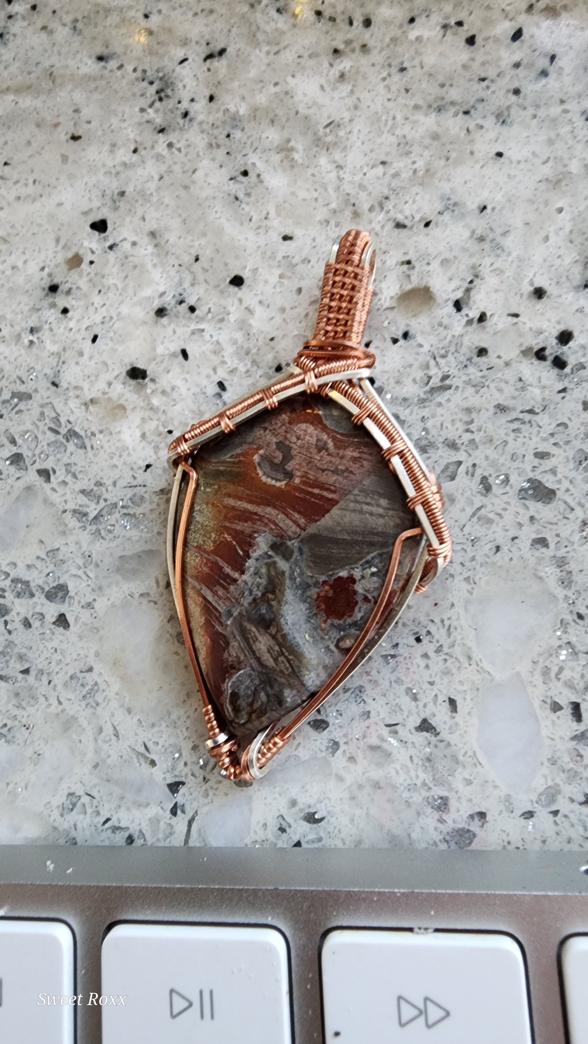 Structural Mushroom Rhyolite Shield Pendant